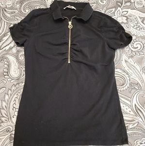 Michael Michael Kors Zipper Cinched Black Shirt